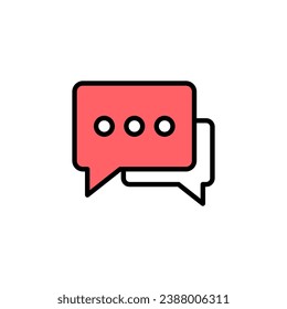 Ilustración de conjunto de iconos de chat. símbolo y signo de burbuja de voz. icono de comentario. mensaje