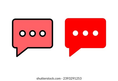 Ilustración de conjunto de iconos de chat. símbolo y signo de burbuja de voz. icono de comentario. mensaje