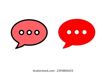 Ilustración de conjunto de iconos de chat. símbolo y signo de burbuja de voz. icono de comentario. mensaje