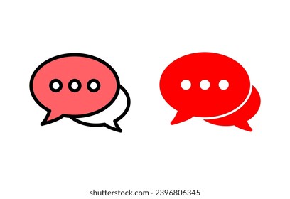 Ilustración de conjunto de iconos de chat. símbolo y signo de burbuja de voz. icono de comentario. mensaje