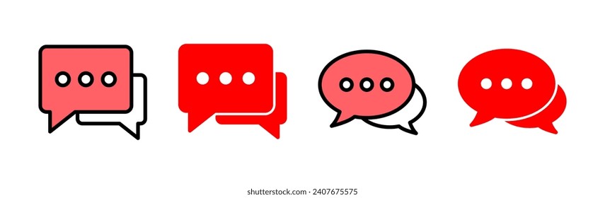 Chat icon set illustration. speech bubble sign and symbol. comment icon. message