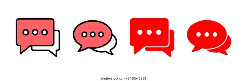 Chat icon set illustration. speech bubble sign and symbol. comment icon. message