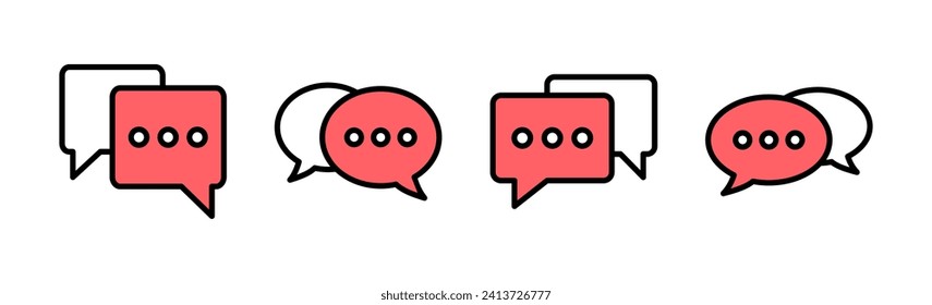 Chat icon set illustration. speech bubble sign and symbol. comment icon. message