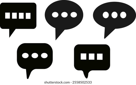 Chat icon set illustration. Speech Bubble Icon with Editable Stroke and Pixel Perfect.
