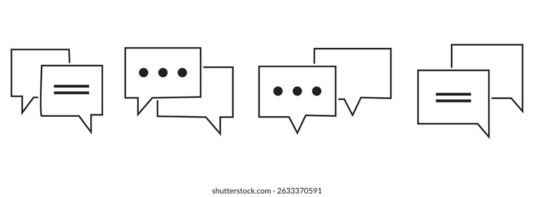 Illustration zum Chat-Symbolsatz. Sprechblasenzeichen und -symbol. Kommentarsymbol. Nachricht Chatsymbolsatz, Sprechblasen-Symbol, Vektor eps 10
