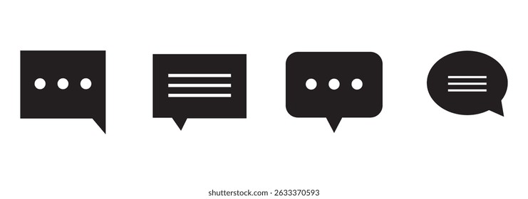 Ilustración del conjunto de iconos de chat. signo y símbolo de la burbuja de discurso. icono de comentario. mensaje Conjunto de iconos de chat, icono de la burbuja de discurso Vector eps 10