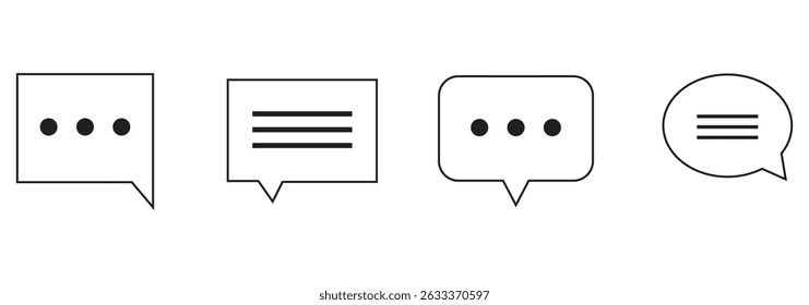 Chat icon set illustration. speech bubble sign and symbol. comment icon. message Chat icon set, speech bubble icon vector eps 10