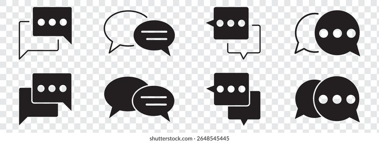 Chat icon set illustration. speech bubble sign and symbol. comment icon. message