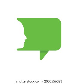 Icono de chat con cara de hombre. iconos de burbuja de voz. vectores de iconos de comentario. contacto del mensaje. Ilustración del vector