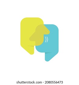 Chat icon set with man face . speech bubble icons. comment icon vectors. message contact. Vector illustration