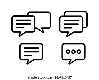 Chat Icon Set. Message Symbol. Flat Vector Style