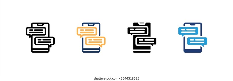 Chat icon set multiple style collection. Vector illustration.