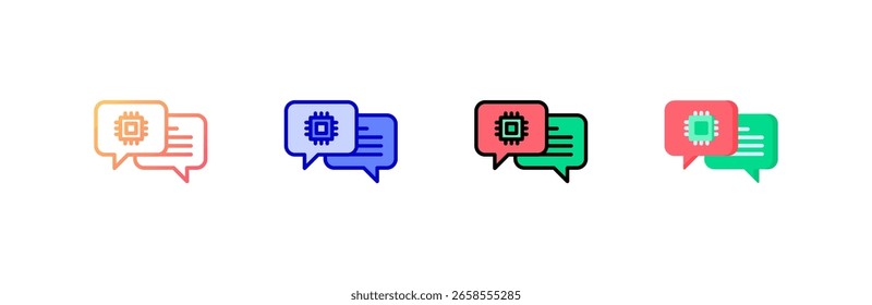 Ícone de bate-papo definir coleção de vários estilos