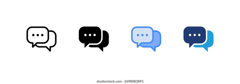 Chat icon set multiple style collection. Vector illustration.