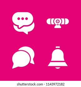 chat icon set with chat, notification and webcam vector icons for web and graphic design