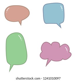 Chat icon set is pink, green, brown, illustrator, vector