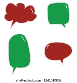 Chat icon set is pred, green,  illustrator, vector