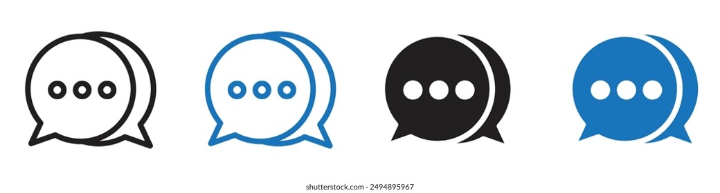 chat icon set sign set in outline style graphics design