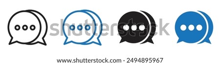 chat icon set sign set in outline style graphics design