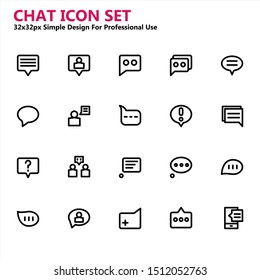 Chat Icon Set Simple Design for Professional Use. Contains such Icons as message, talk, report and more. vector base.
