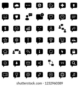 Chat Icon Set. Speech Bubble Sign. Conversation, Communications Symbol.