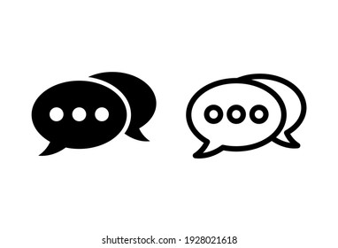 Chat icon set. speech bubble icons. comment icon vectors. message. contact us