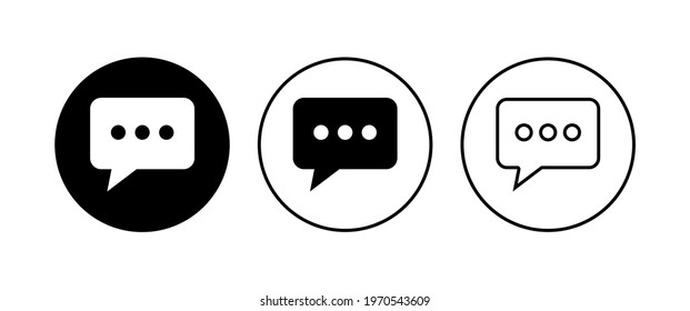 Chat icon set. speech bubble icon. comment icon vector. message. contact us