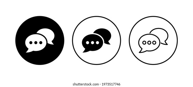Chat icon set. speech bubble icon. comment icon vector. message. contact us