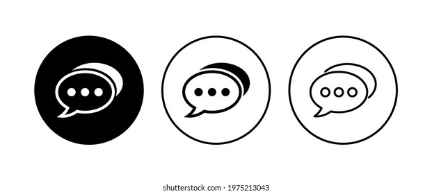 Chat icon set. speech bubble icon. comment icon vector. message. contact us