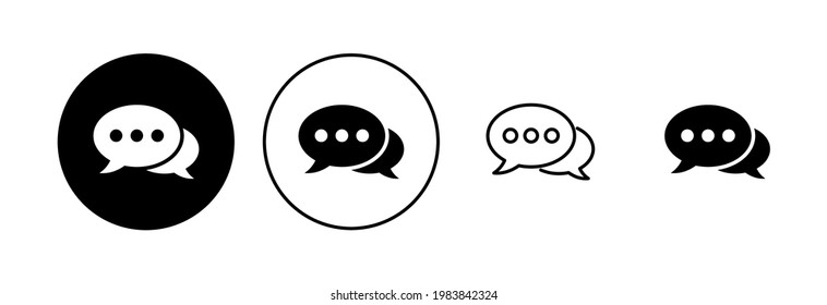 Chat icon set. speech bubble icon. comment icon vector. message. contact us