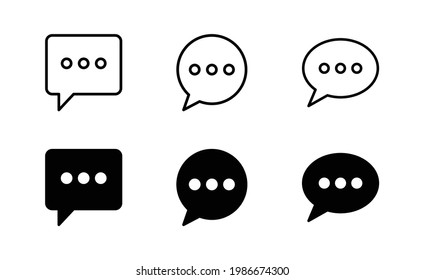Chat icon set, speech bubble icon vector 