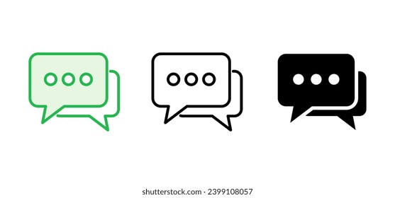 Juego de iconos de conversación. icono de burbuja de voz. vector de icono de comentario. mensaje. contáctanos