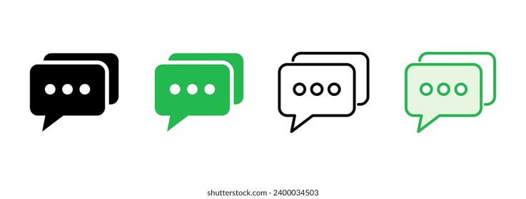 Juego de iconos de conversación. icono de burbuja de voz. vector de icono de comentario. mensaje. contáctanos