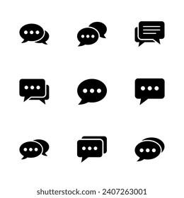 Chat icon set. speech bubble icon. comment icon vector. message. contact us