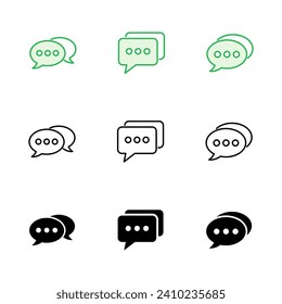 Chat icon set. speech bubble icon. comment icon vector. message. contact us