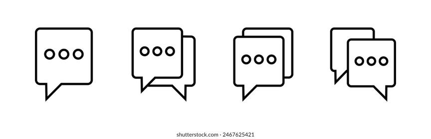 Chat icon set. speech bubble icon. comment icon vector. message. contact us