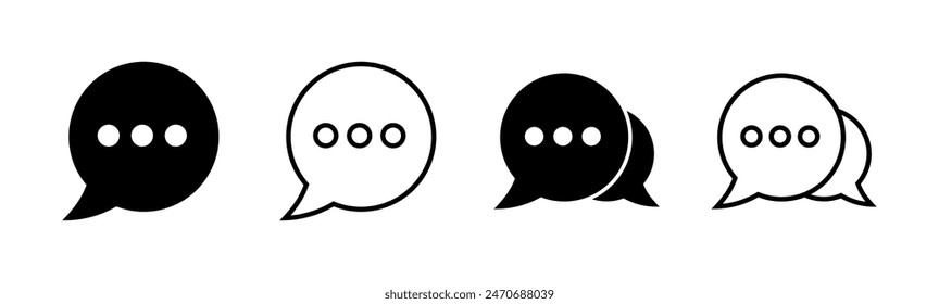 Conjunto de iconos de chat. icono de burbuja de voz. icono de comentario Vector. mensaje. contáctenos