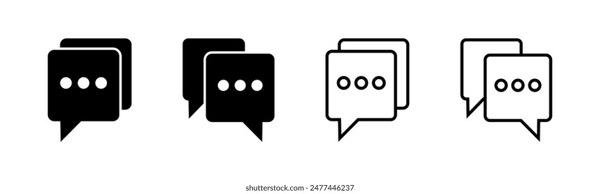 Chat icon set. speech bubble icon. comment icon vector. message. contact us