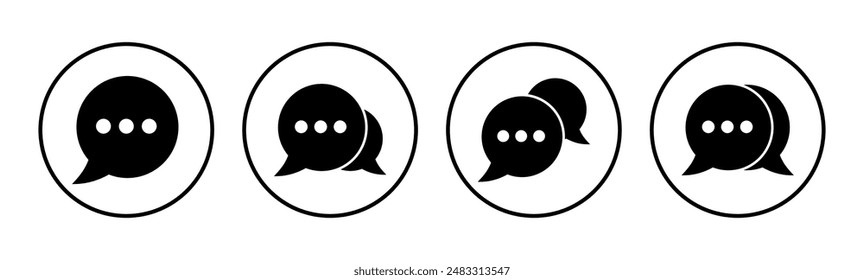 Conjunto de iconos de chat. icono de burbuja de voz. icono de comentario Vector. mensaje. contáctenos