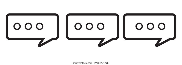 conjunto de iconos de chat. Icono de burbuja de voz Vector