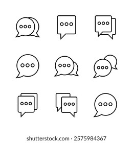 Chat icon set. speech bubble icon. comment icon vector. message. contact us