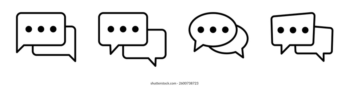 Chat icon. Set of speech bubble icons. Message icons.