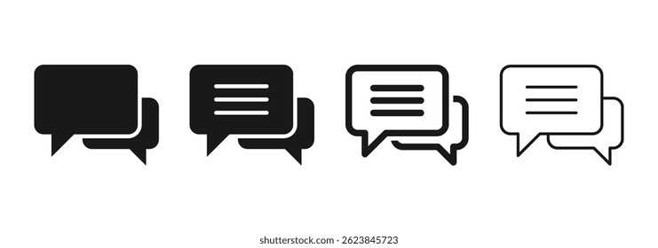 Chat icon set. Speech bubble icon vector. Bubble Chat Typing icon isolated on a white background.