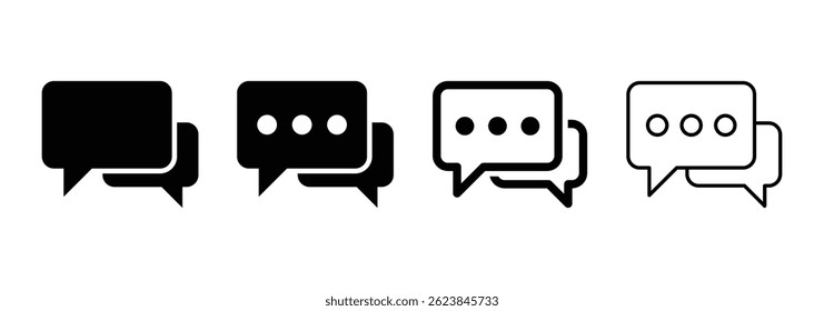 Chat icon set. Speech bubble icon vector. Bubble Chat Typing icon isolated on a white background.