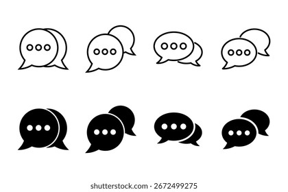 Chat-Symbolsatz. Sprechblasensymbol. Kommentarsymbol, Vektor. Nachricht. Kontakt