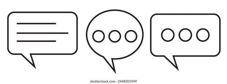 Chat icon set symbol vector. isolated on white background.