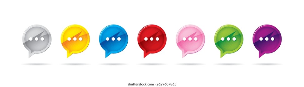 Chat icon. Set of talk bubble speech icons. Message icon. Original vector illustration in vintage style. Hand drawn, not AI