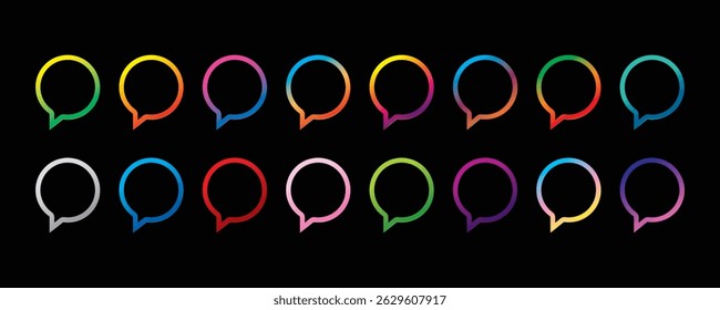 Chat icon. Set of talk bubble speech icons. Message icon. Original vector illustration in vintage style. Hand drawn, not AI