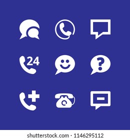 chat icon set with telephone and chat vector icons for web and graphic design