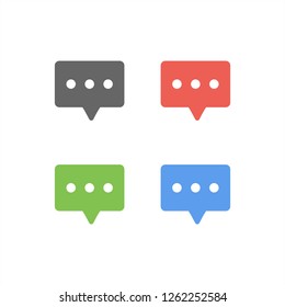 Chat Icon set in trendy flat style isolated on white background. Speech bubble symbol for your web site design, logo, app, UI. Vector illustration.
